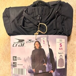 Crane Women's Black Utility Jacket - Waterproof Wind Resistant (Size S)